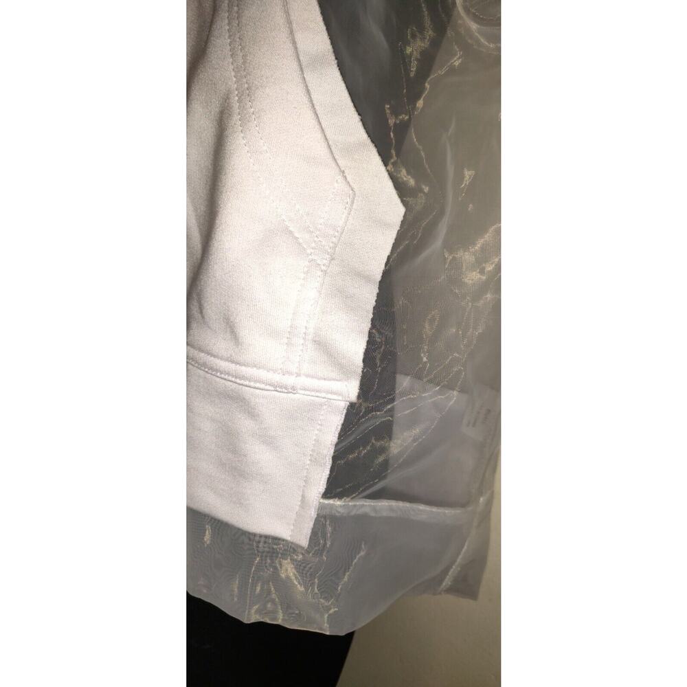 Fashion Nova White Muse Hoodie Sz S Sheer Boxy Jacket Space Futuristic New NWT S - Picture 10 of 16